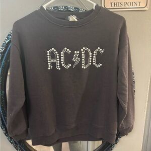 ACDC Studded Logo Black Crewneck Sweatshirt